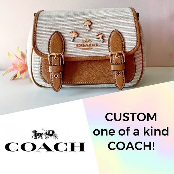 CUSTOM Coach Lucy Crossbody Bag Authentic Mushroom Patch Collector Must Have!๐ - Picture 1 of 12
